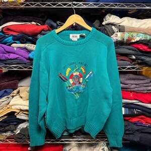 Vintage Davison's of Bermuda Off Shore Racing 12 Meter Ocean Series Teal Cotton